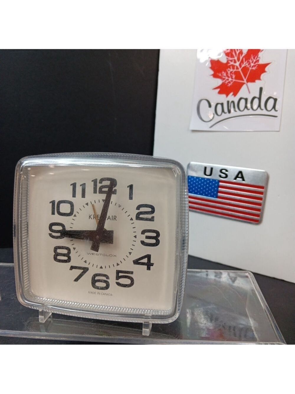 Westclox Kresfair Vintage Wind Up Clock WORKING White Made In Canada